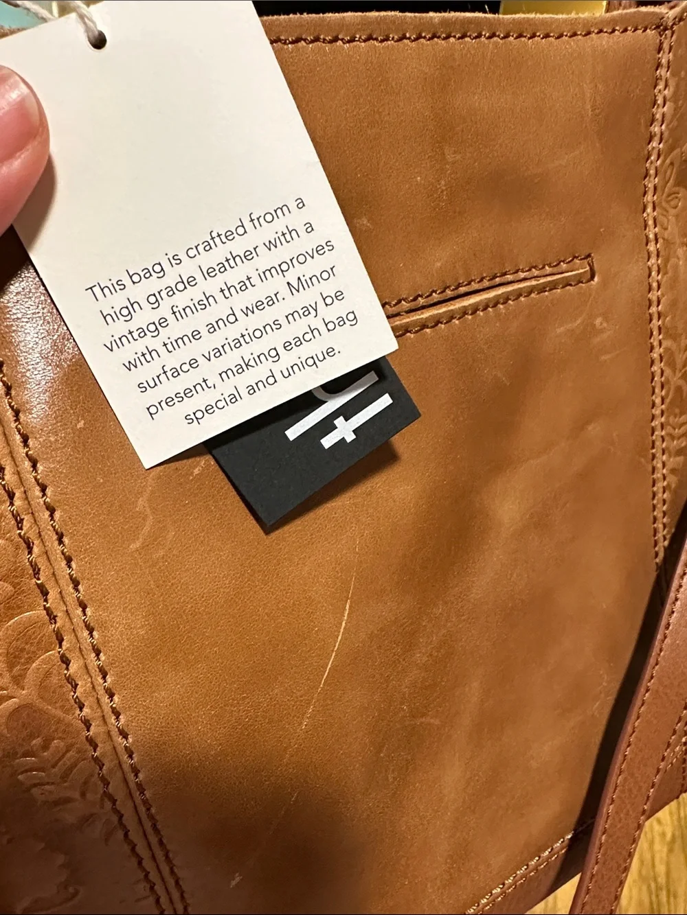 NWT The Sak Tan Leather Embossed Crossbody Bag - Picture 8 of 8